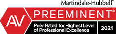 Martindale-Hubbell AV Preeminent Peer Rated for Highest Level of Professional Excellence 2021
